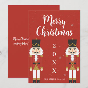 Festive Red Nutcracker Non Photo Christmas Holiday Card