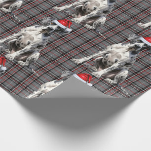 Festive Red Plaid and Great Dane Dog Christmas Wrapping Paper