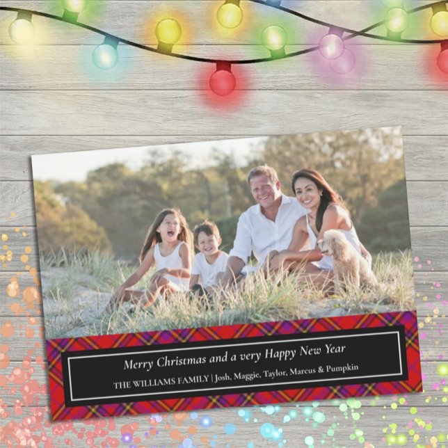 Festive Red Plaid Christmas Photo Card (Creator Uploaded)
