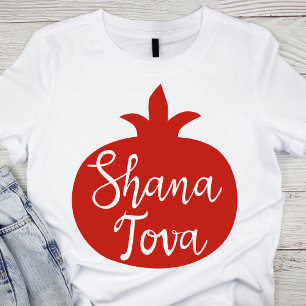 Festive Red Pomegranate Shana Tova T-Shirt