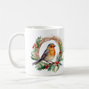 Festive Red Robin Christmas Gift Mug