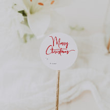 Festive Red Script Merry Christmas Gift