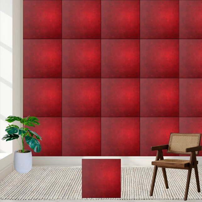 Festive Red Snowflake Pattern Ceramic Tile  (Festive Red Snowflake Pattern Ceramic Tile)