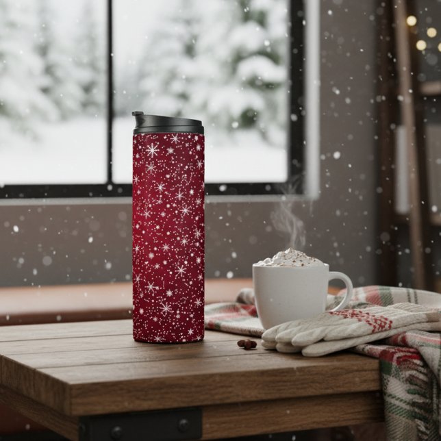 Festive Red Snowflake Thermal Tumbler (Creator Uploaded)