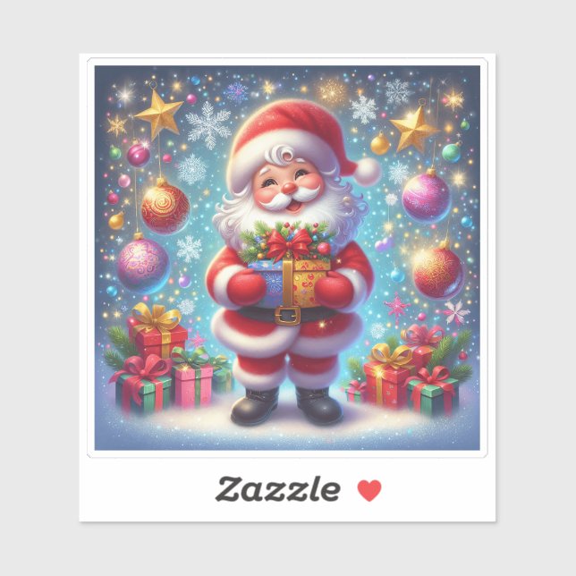 Festive Red Sticker Celebrating Christmas Cheer (Sheet)