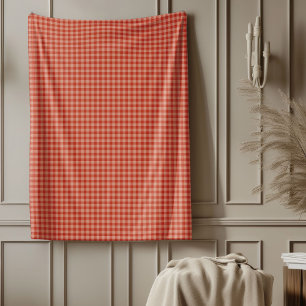 Festive Red Tartan Plaid Chequered Christmas Fleece Blanket