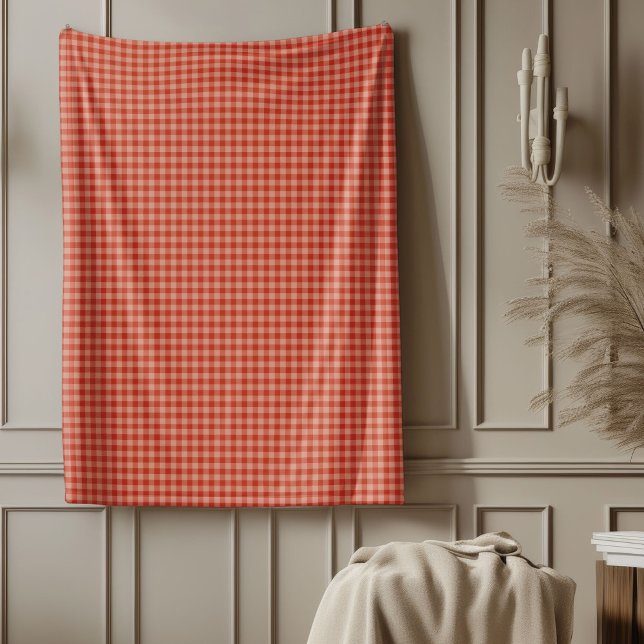 Festive Red Tartan Plaid Chequered Christmas Fleece Blanket (Festive Red Tartan Plaid Checkered Christmas Fleece Blanket)