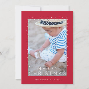Festive Red Tidings Christmas Photo Holiday Card