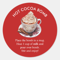 Festive Red Watercolor Hot Cocoa Bomb