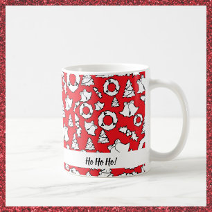 Festive Red White Black Christmas Holiday Coffee Mug