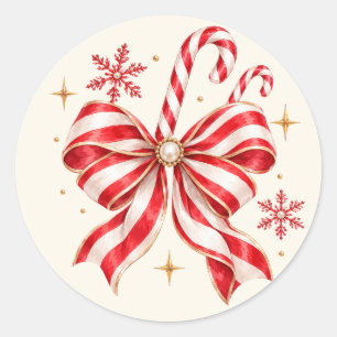 Festive red white coquette christmas sticker