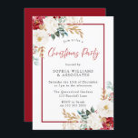 Festive Red White Floral Christmas Party Invitation<br><div class="desc">Festive Red White Floral Christmas Party Invitation

Beautiful White and Burgundy Red Roses

Suitable for all seasons</div>