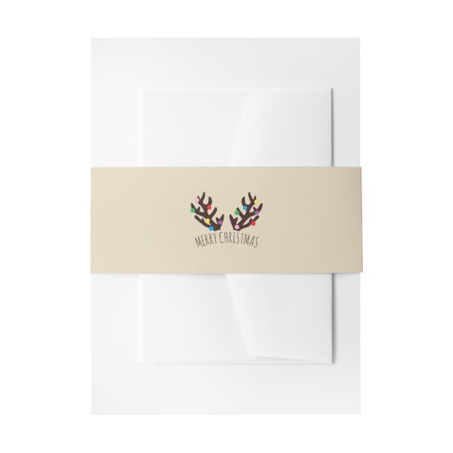 Festive Reindeer Antlers, Christmas Invitation Bel Invitation Belly Band (Front Example)