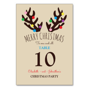Festive Reindeer Antlers, Christmas Table Number