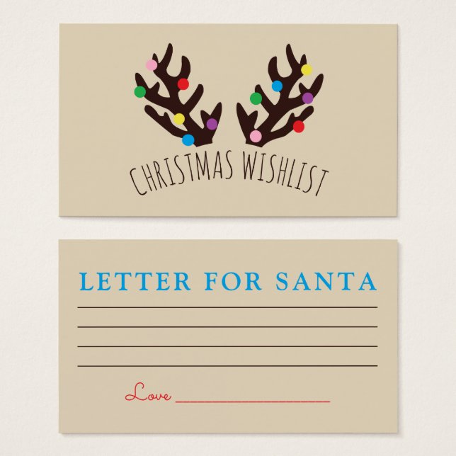 Festive Reindeer Antlers, Christmas Wishlist (Front & Back)