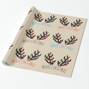 Festive Reindeer Antlers, Christmas Wrapping Paper