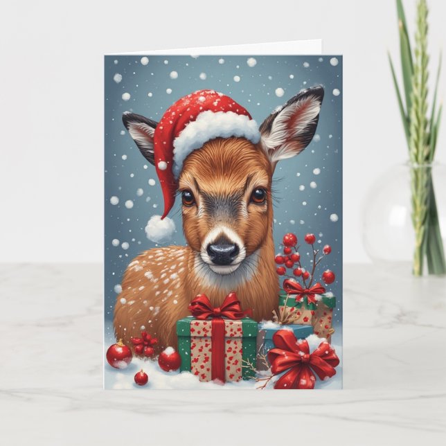 Festive Reindeer  Card (Front)