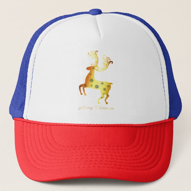 Festive Reindeer Christmas - Perfect for Holiday C Trucker Hat (Front)