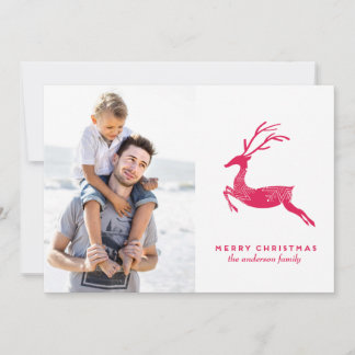 Festive Reindeer christmas photo card