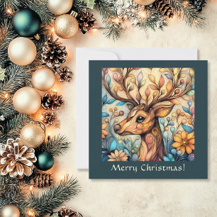 Festive Reindeer Customisable Holiday Card