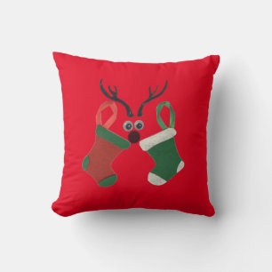 Festive Reindeer Elegance: A Holiday Symphony Art Cushion