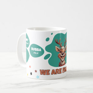 Festive Reindeer Family Drinks Names Holiday Gift Coffee Mug