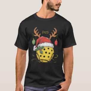 Festive Reindeer Hat with Christmas Ornaments Pick T-Shirt