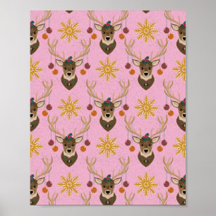 Festive Reindeer Poster