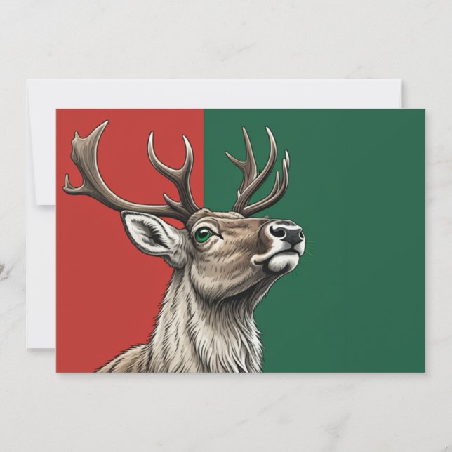 Festive Reindeer Thank You Card (Front)