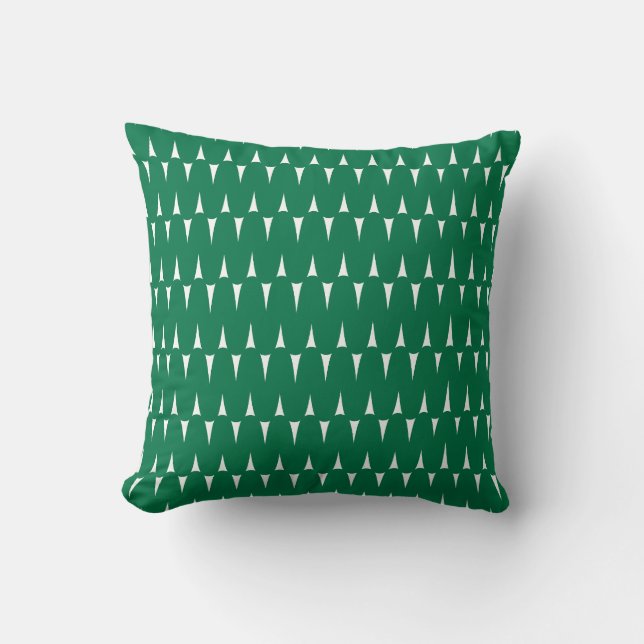 Festive Retro Bright Green Wavy Lines Christmas Cushion (Front)