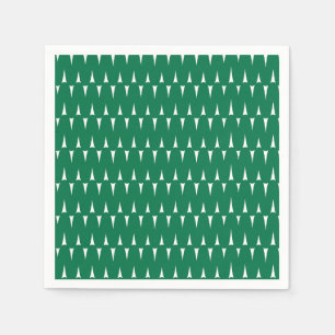Festive Retro Bright Green Wavy Lines Christmas Napkin