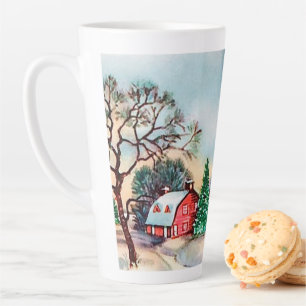 Festive retro Christmas vintage farm Latte Mug