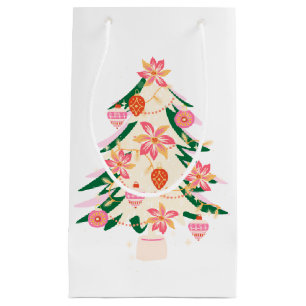 festive retro fun christmas tree ornaments small gift bag