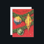 festive retro vintage Christmas bulbs Holiday Postcard<br><div class="desc">festive retro vintage Christmas bulbs Holiday Postcard</div>