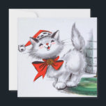 Festive retro vintage Christmas cat party Invitation<br><div class="desc">Festive retro vintage Christmas cat party Invitation</div>