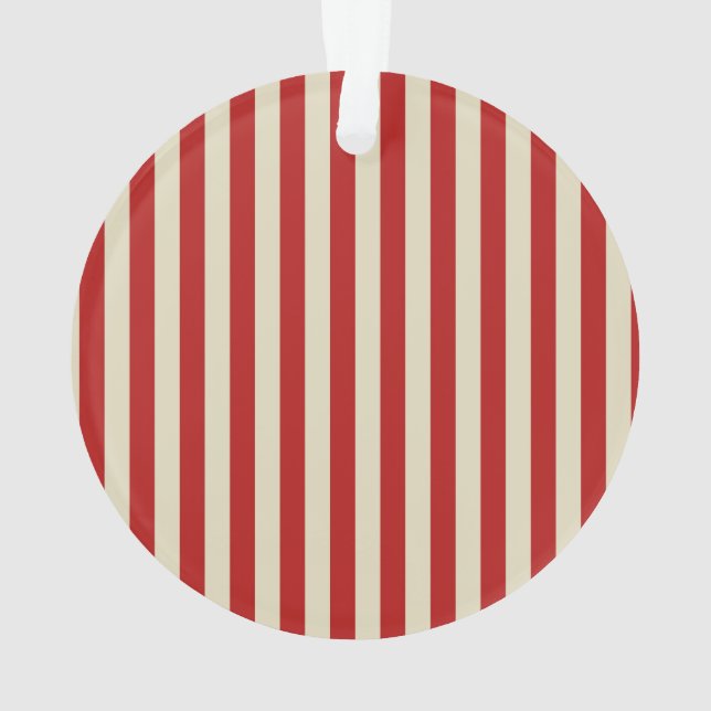 Festive Retro Vintage Vertical PopCorn Stripes Ornament (Back)