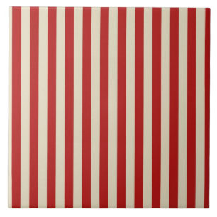 Festive Retro Vintage Vertical PopCorn Stripes Tile