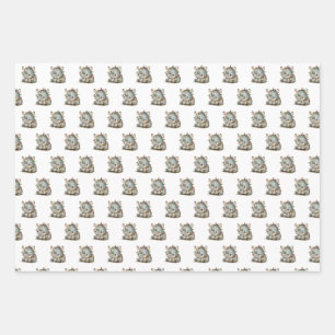Festive Rhino Wrapping Paper Sheet