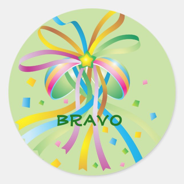 Festive Ribbon Bravo Sticker (Front)