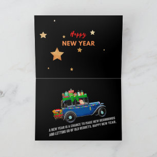Festive Ride to a Joyful New Year Card