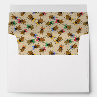 Festive Roaches with Bows Christmas Envelope