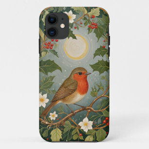Festive Robin and Holly iPhone 11 Case