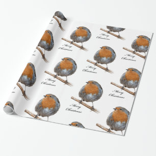 Festive Robin bird Wrapping Paper