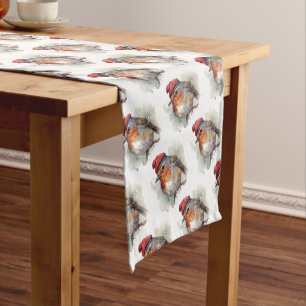 Festive Robin Cottagecore Tablescape Short Table Runner