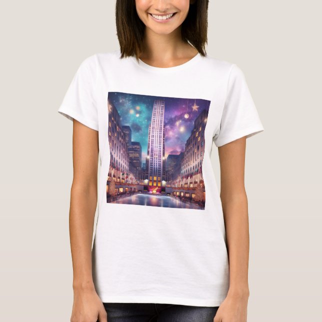 Festive Rockefeller Centre NYC T-Shirt (Front)