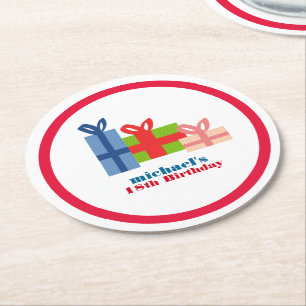 Festive Round Paper Coaster