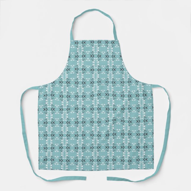 Festive Royal Botanical Robin's Egg Blue Apron (Front)