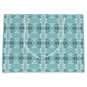 Festive Royal Botanical Robin's Egg Blue Large Gift Bag