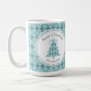 Festive Royal Botanical Robin's Egg Blue Tree Coffee Mug