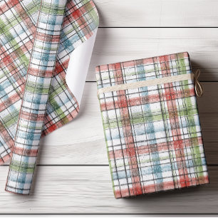 Festive Rustic Winter Plaid Wrapping Paper
